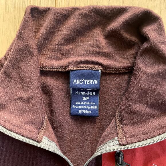 Arc'teryx Rho Brown Long Sleeve Zip Neck - Size Small - Picture 2 of 4